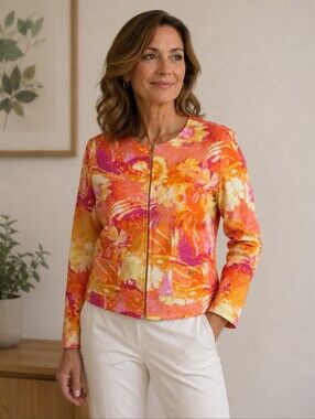 JOSEPH RIBKOFF COLORFUL LIGHT JACKET SIZE 16